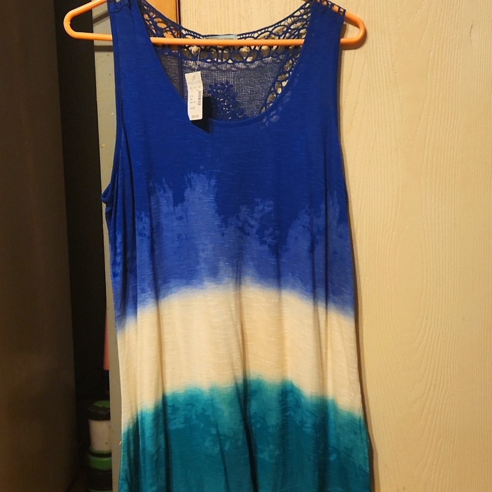 Maurices swanky tie dye tank top, lace back NWT L Large